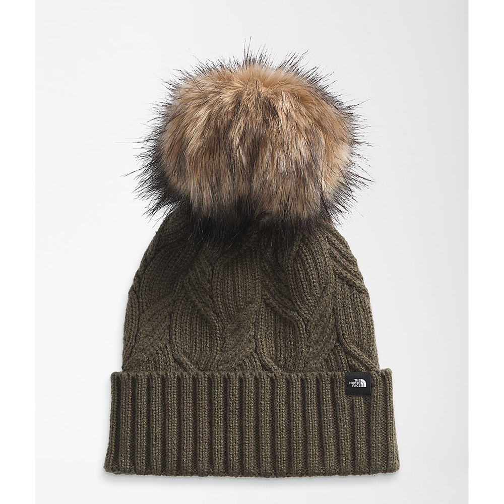 The North Face Beanies Womens Australia - The North Face Oh-Mega Fur Pom Green (HID-478516)